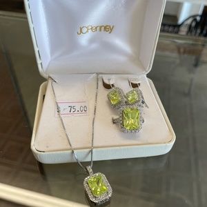 SOLD! Cubic zirconia and Peridot Vintage JC Penney jewelry set